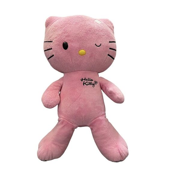 Pink HELLO KITTY Build A Bear SANRIO Leopard Print Paws 18” Plush Winking NO BOW - Picture 1 of 10